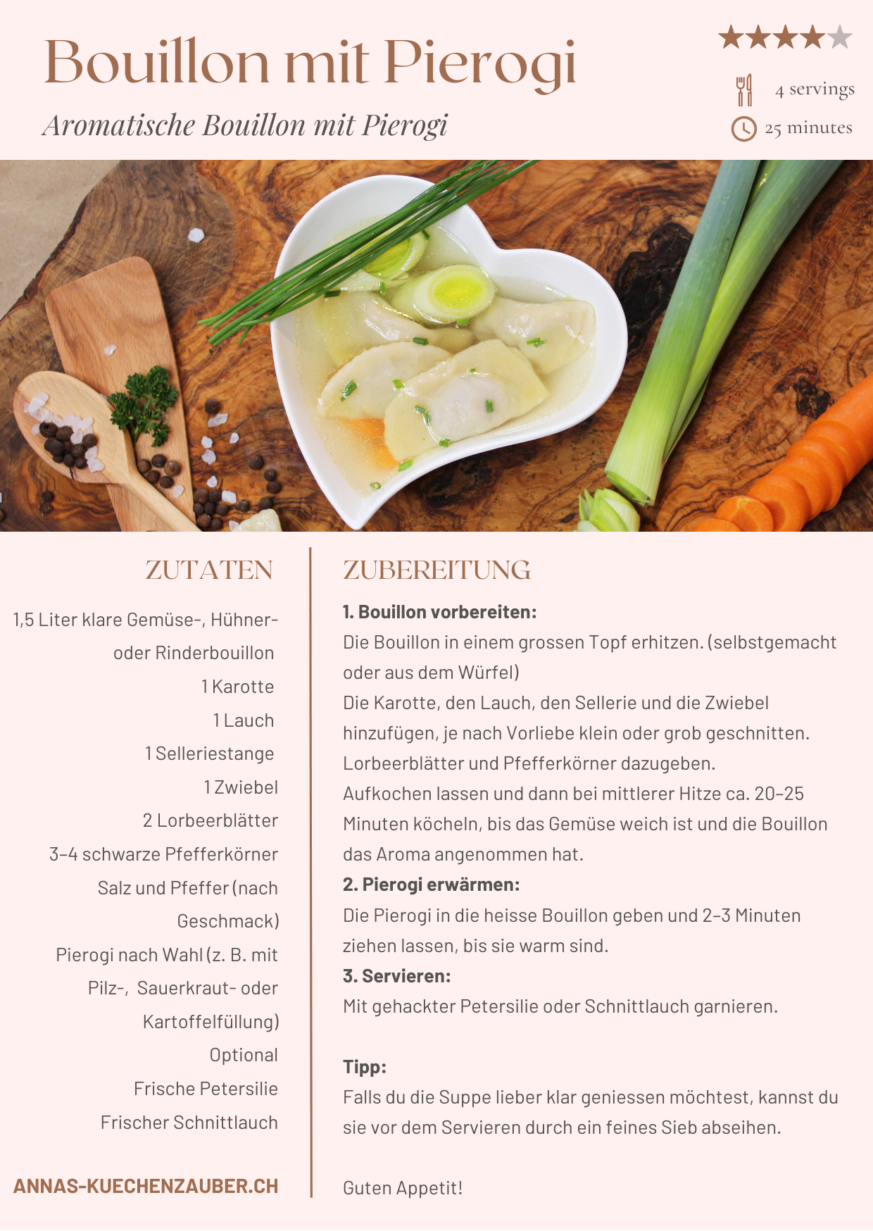 Boullion mit Pierogi Rezept
